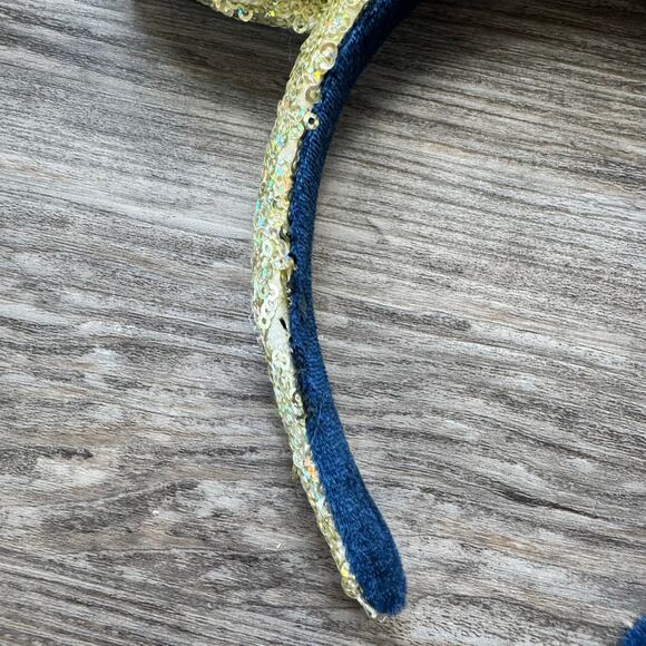 Walt Disney World 50th Anniversary Gold & Navy Earidescent Sequin Minnie Ears - Picture 4 of 4